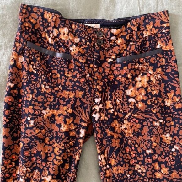 Anthropologie The Essential Slim Autumn Floral Print Trouser Pants - Size 4 - Picture 3 of 3
